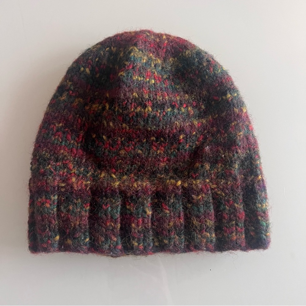 BOUTIQUE Handmade Wool Knit Beanie Cozy Multicolor Winter Hat - Picture 3 of 5
